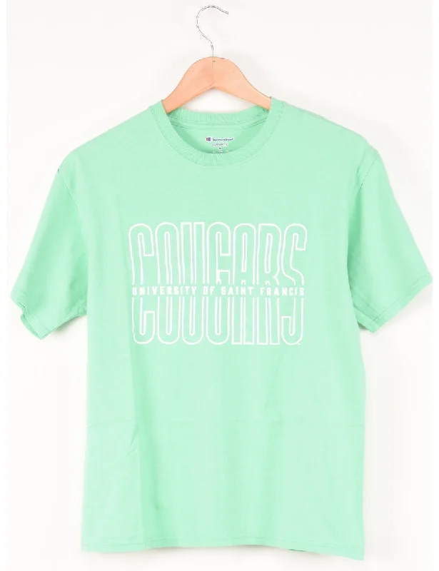New Arrival Champion Cougars Printed Light Green T-shirt - M