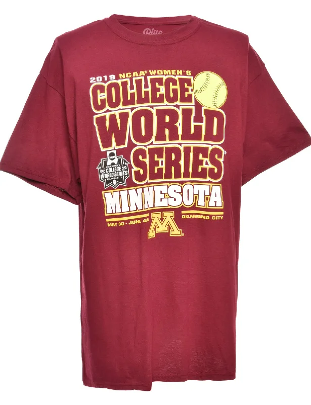 Weekend Discounts to Enjoy College World Series Maroon Sports T-shirt - L