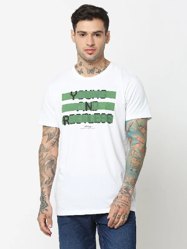 Weekend Bargains to Cherish Spykar Men White Cotton Slim Fit Round Neck Printed T-Shirt Weekend Bargains to Cherish Spykar Men White Cotton Slim Fit Round Neck Printed T-Shirt