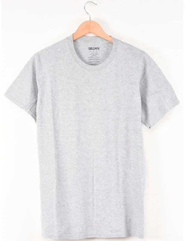 Discount Mania Grey & Black #10 Printed T-shirt - L