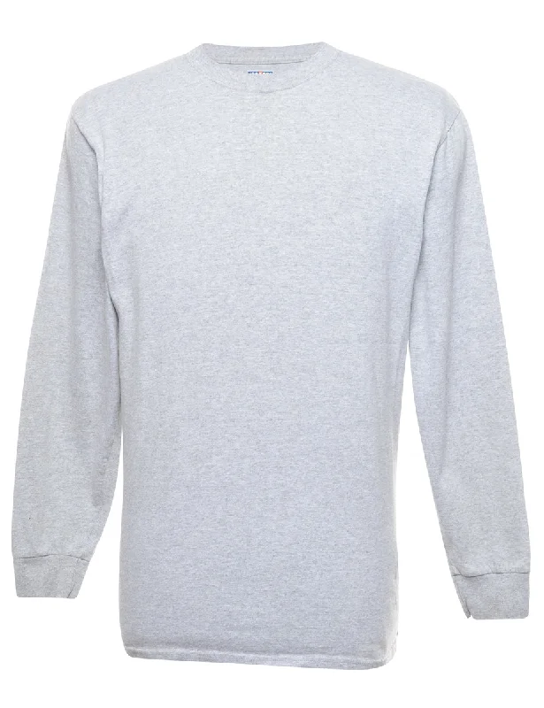 Year-End Sale Grey Plain T-shirt - M