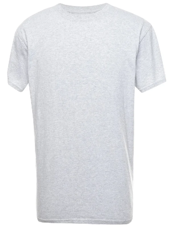 Weekend Deals to Make You Happy Grey Plain T-shirt - M