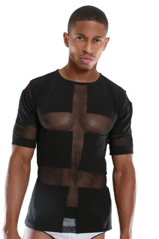 Crazy Deal High quality Luxury T-shirt with see through mesh