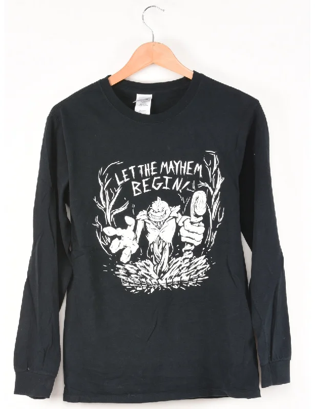 Year-End Clearance Let The Mayhem Begin Printed Black & White T-shirt - S