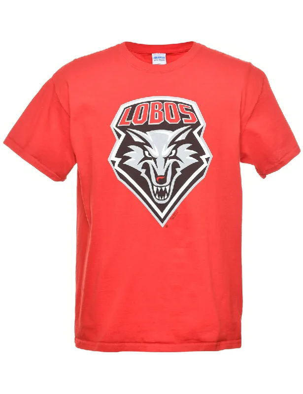 Deal of the Day Lobos Printed Red T-shirt - L