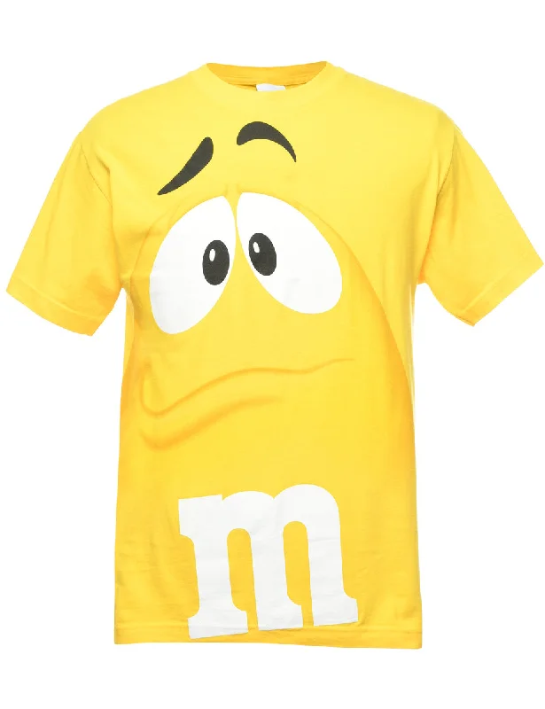 Weekend Wonders Await! M& M Yellow Printed T-shirt - M
