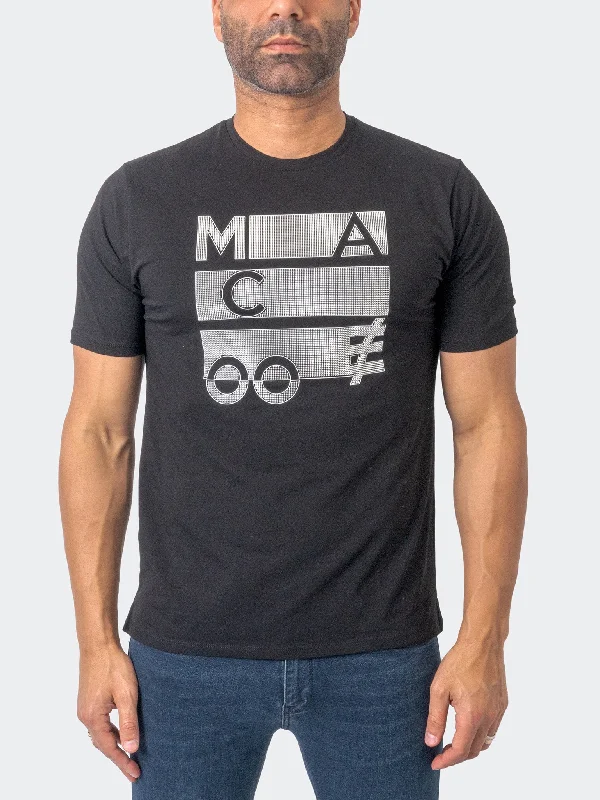 Markdown Sale Maceoo Short-Sleeve Athleisur | Tee Placement Black
