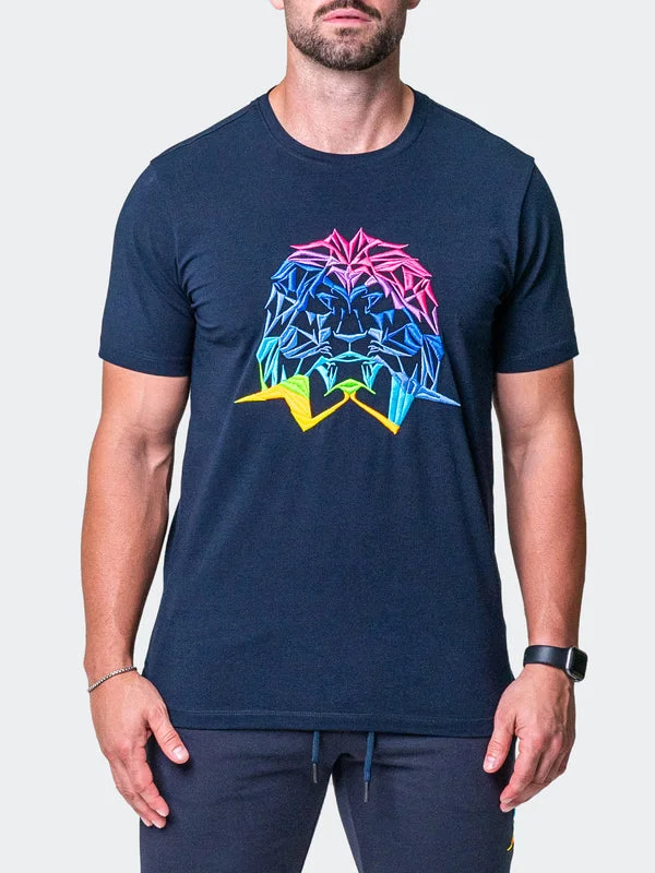 Weekend Savings Galore Maceoo Stretch Short-Sleeve Athletic Wear | Tee Neon Navy
