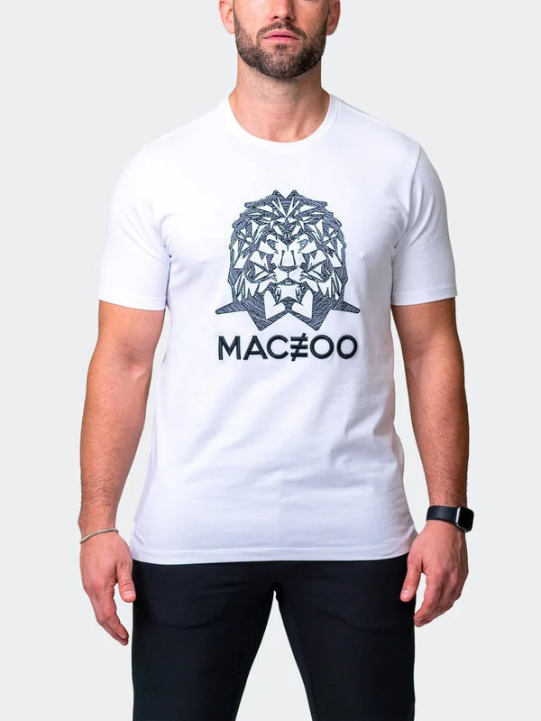 Value Deals Maceoo Stretch Short-Sleeve Athletic Wear | Tee Mighty Mane White