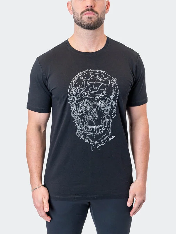 Low Price Maceoo Stretch Short-Sleeve Athletic Wear | Tee ScribbleSkull Black