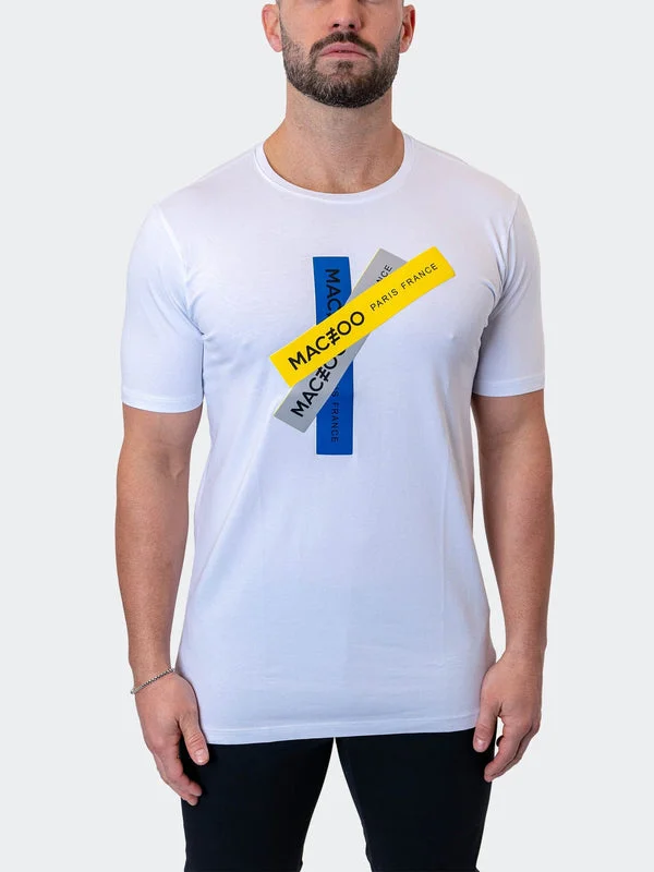 Time-Limited Offer Maceoo Stretch Short-Sleeve Athletic Wear | Tee Stacked White