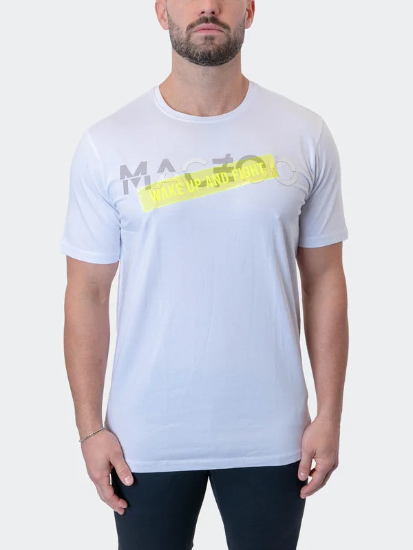 Special Discount Maceoo Stretch Short-Sleeve Athletic Wear | Tee WakeUpFight White