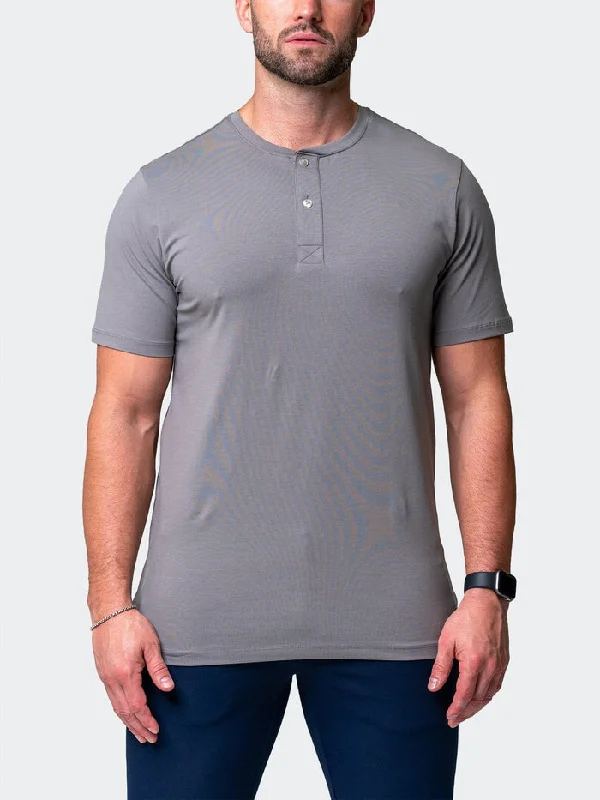 Value Deals Maceoo Stretch Short-Sleeve Tshirts | Henley Core Grey