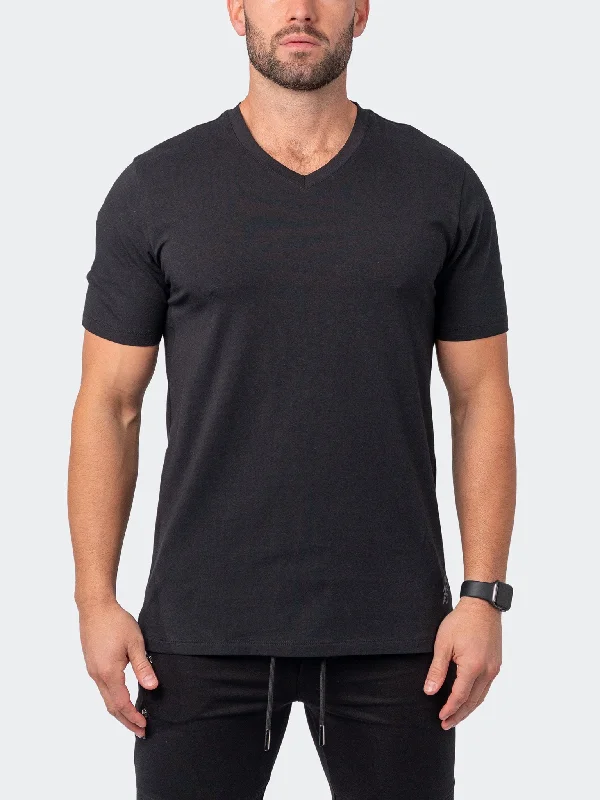 Final Offer Maceoo Stretch Short-Sleeve Tshirts | V-Neck VivaldiCore Black