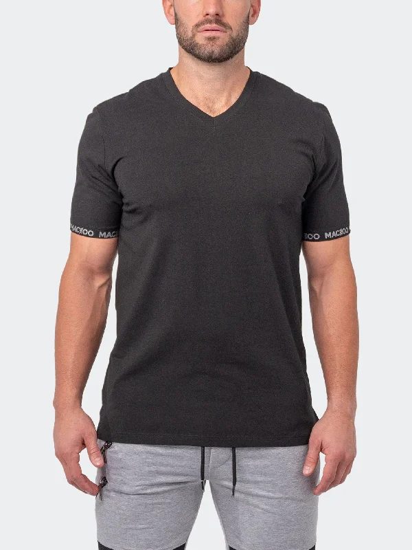 Weekend Offers That Impress Maceoo Stretch Short-Sleeve Tshirts | V-Neck VivaldiSleeve Black
