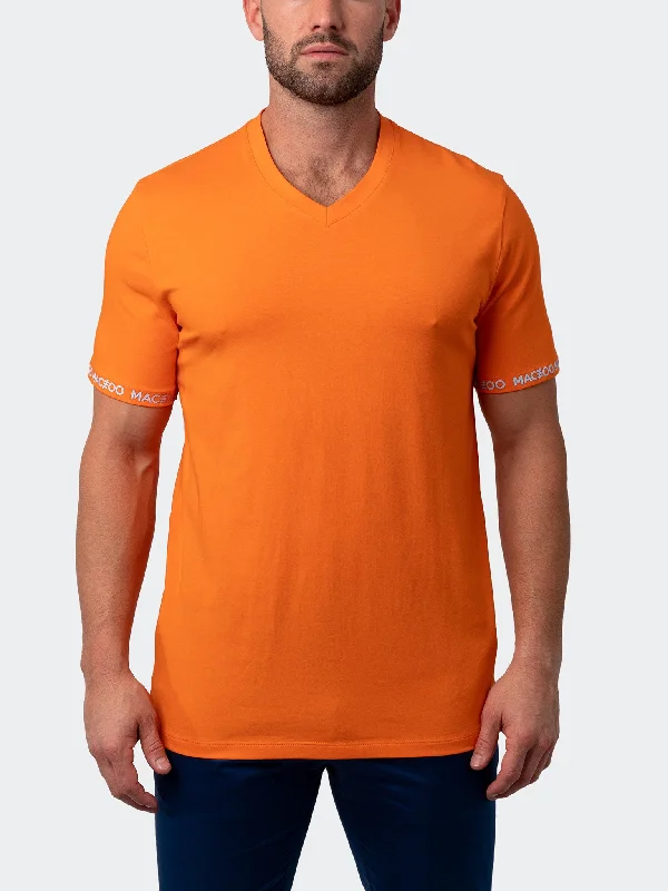 Weekend Deals That Sparkle Maceoo Stretch Short-Sleeve Tshirts | V-Neck VivaldiSleeve Orange