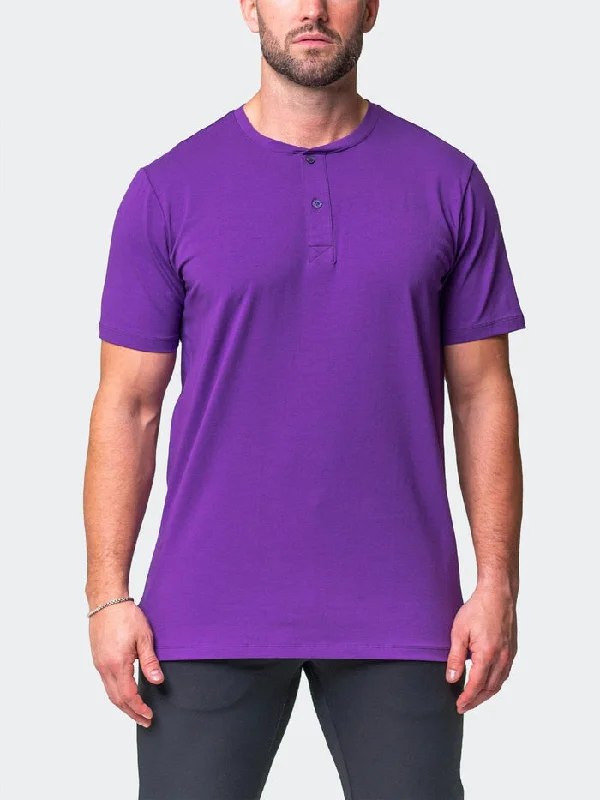 Weekend Extravaganza: Shop Now Maceoo Stretch Short-Sleeve Tshirts | Henley Core Purple