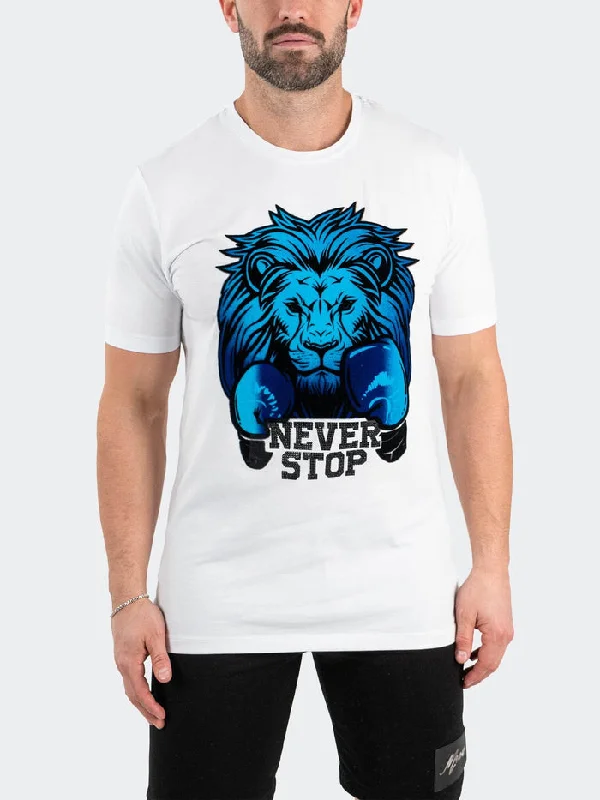 Weekend Bargains to Grab Maceoo Stretch Tshirts | Tee BoxingLion Blue White