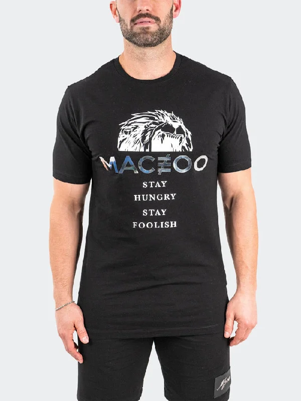 Weekend Bargains to Enjoy Maceoo Stretch Tshirts | Tee HungryLion Black