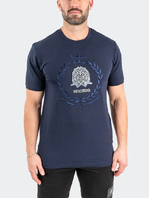 Weekend Discounts to Savor Maceoo Stretch Tshirts | Tee LionCrown Navy