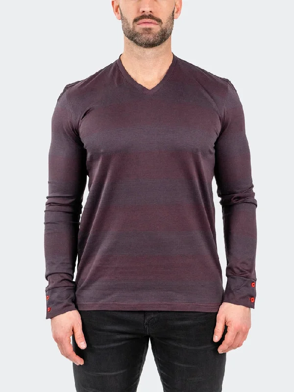 Weekend Offers That Shine Maceoo Stretch Tshirts | V-Neck EdisonRustic Red