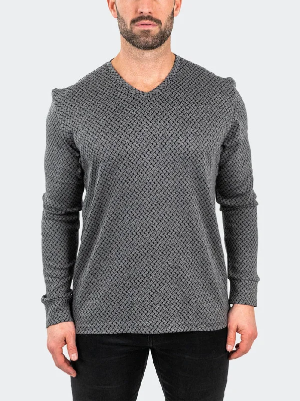Weekend Discounts to Delight Maceoo Stretch Tshirts | V-Neck EdisonWeaves Grey