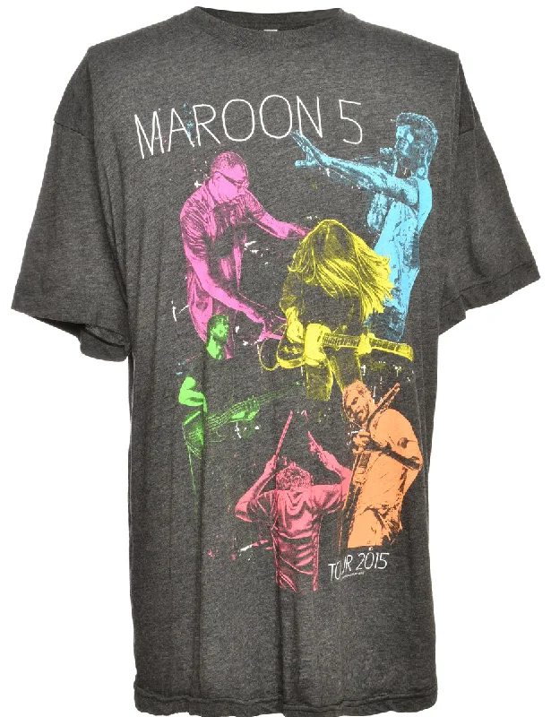 Weekend Offers That Shine Maroon 5 Black Band T-shirt - L