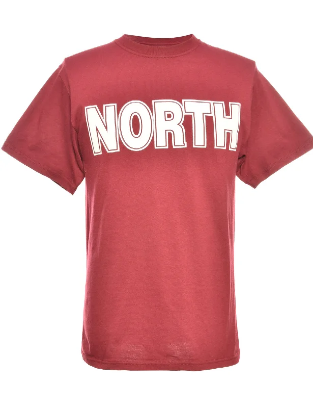 Weekend Bargains Galore Maroon Jerzees Printed T-shirt - L
