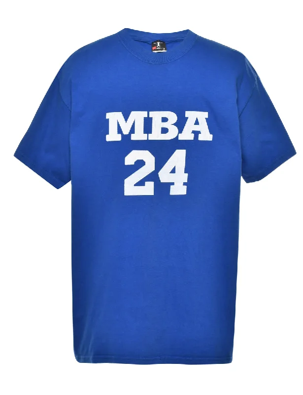 Sale Event MBA Blue Printed T-shirt - L