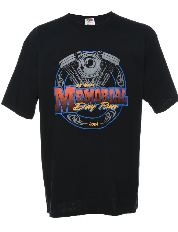 Weekend Shopping Made Better Memorial Day Run Black Printed T-shirt - XL