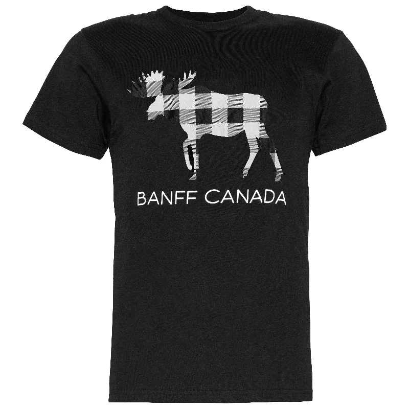 Reduced Price Classic Black Moose T-Shirt with Banff Canada