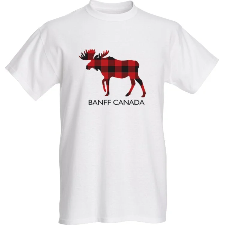 Final Clearance Classic Red Moose T-Shirt With Banff Canada