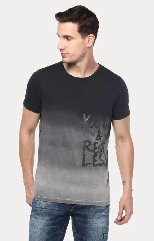 Weekend Deals That Dazzle Spykar Black & Grey Slim Fit Men T-Shirts