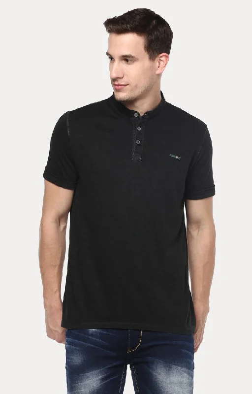 Weekend Specials Just for You Spykar Black Solid Slim Fit Men T-Shirts