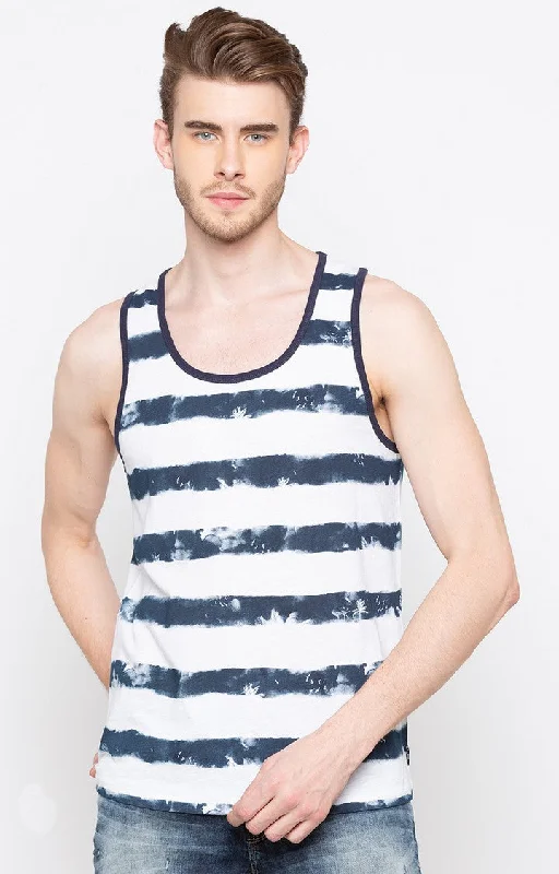 Best Seller Spykar White Striped Slim Fit Men T-Shirts