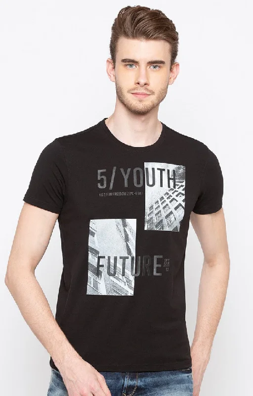 Weekend Discounts You Deserve Spykar Brown Printed Slim Fit Men T-Shirts