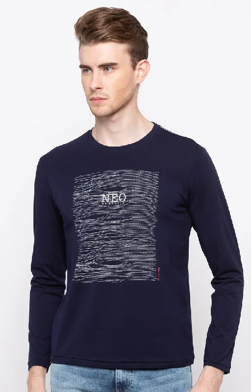 Fantastic Savings Spykar Navy Printed Slim Fit Men T-Shirts