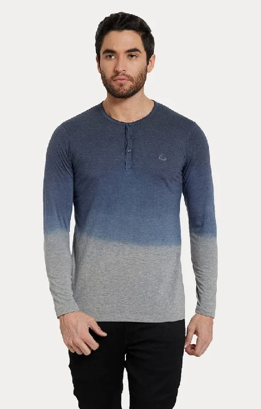 Weekend Discounts to Celebrate Spykar Grey and Blue Colourblock Slim Fit Men T-Shirts