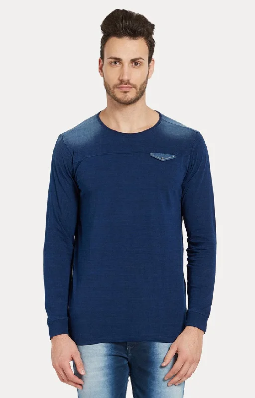 Weekend Bargains to Indulge In Spykar Blue Solid Slim Fit Men T-Shirts