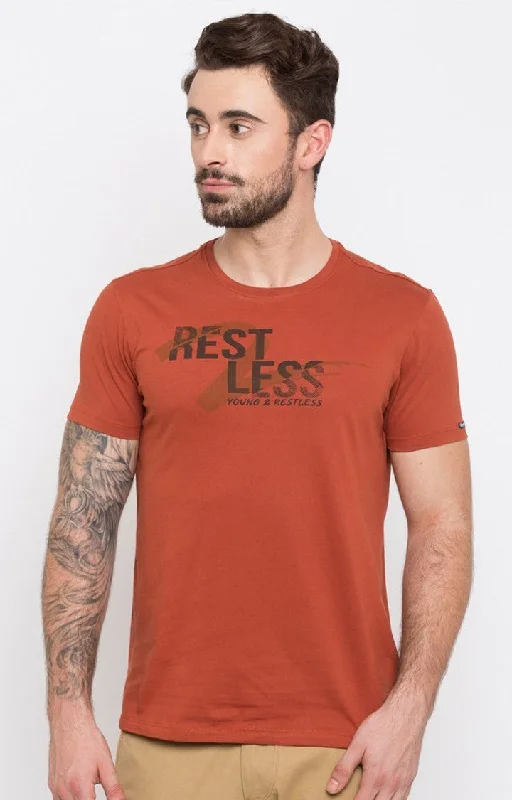 Weekend Specials to Relish Spykar Red Printed Slim Fit Men T-Shirts