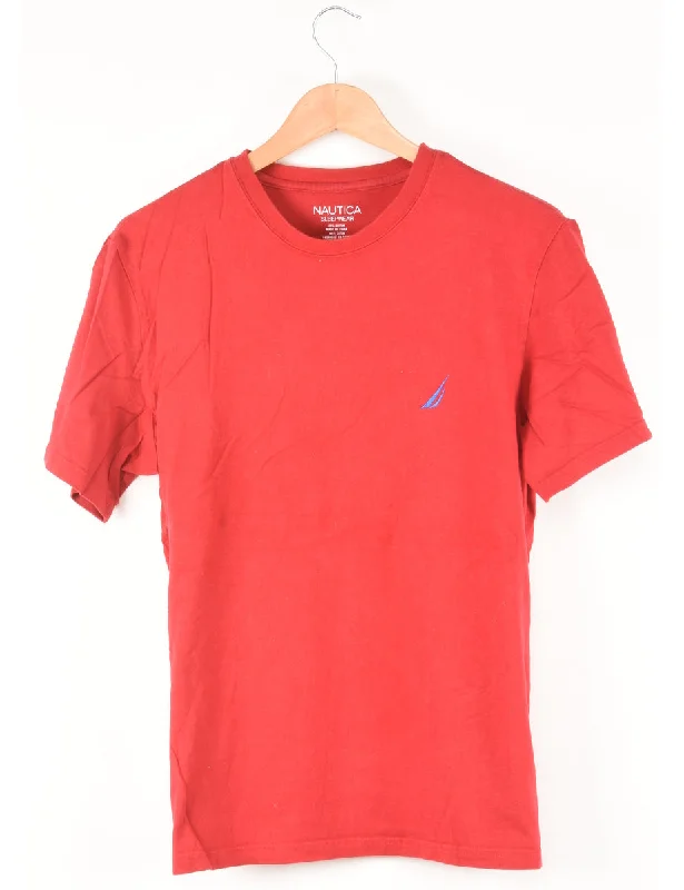 Weekend Savings Galore Nautica Plain Red T-shirt - M