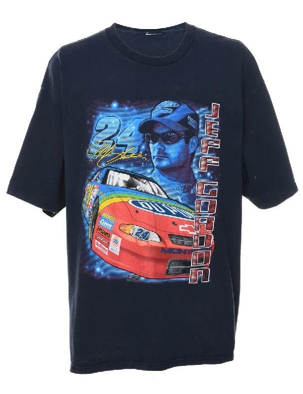 Weekend Savings Bonanza Navy Car Racing Printed T-shirt - XL