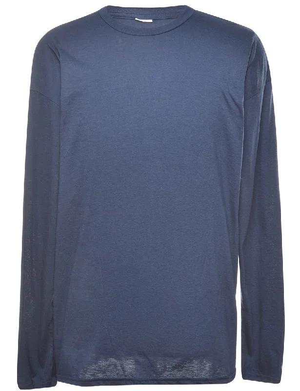 Weekend Specials Just for You Navy Plain T-shirt - L
