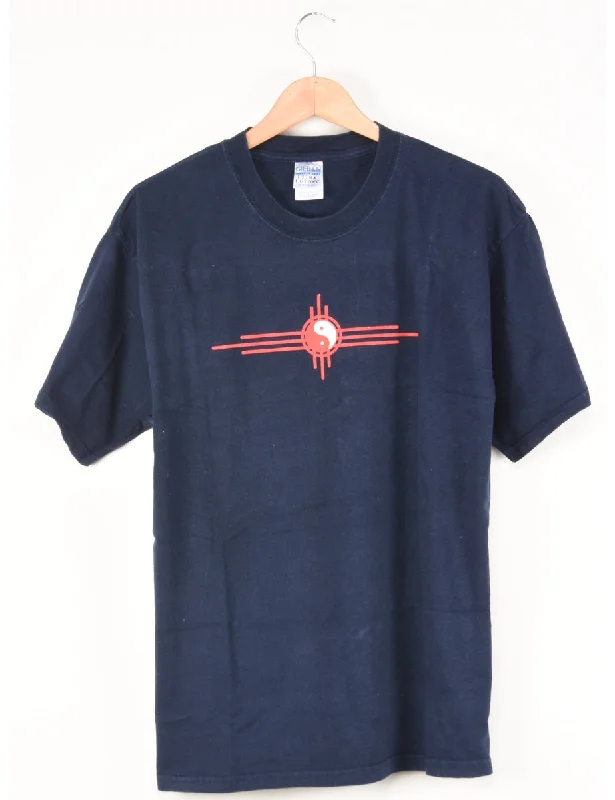 Weekend Bargains to Savor Navy Printed T-shirt - L