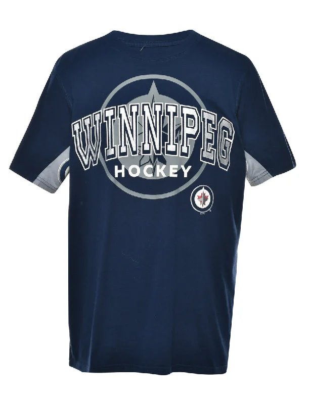 Exclusive Deal Navy Winnipeg NHL Sports T-shirt - M
