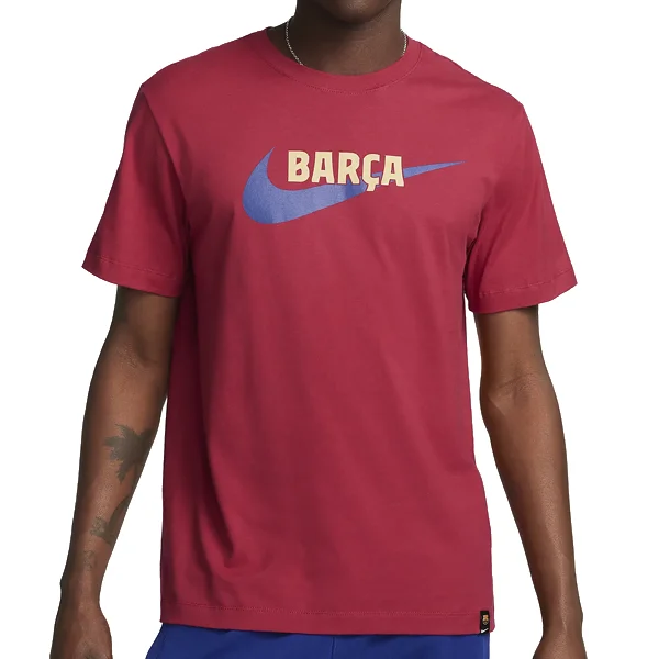 Nike Barcelona Swoosh T-Shirt 23/24 (Noble Red/Gold)