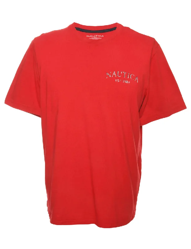 Online Exclusive Red Nautica Printed T-shirt - M