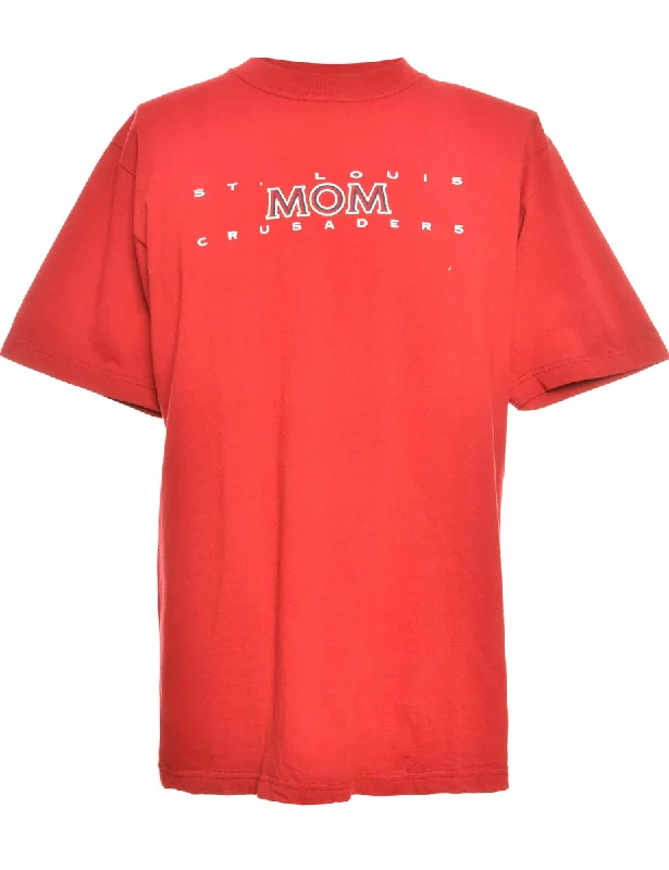 Weekend Discounts to Grab Red Printed St. Louis T-shirt - M