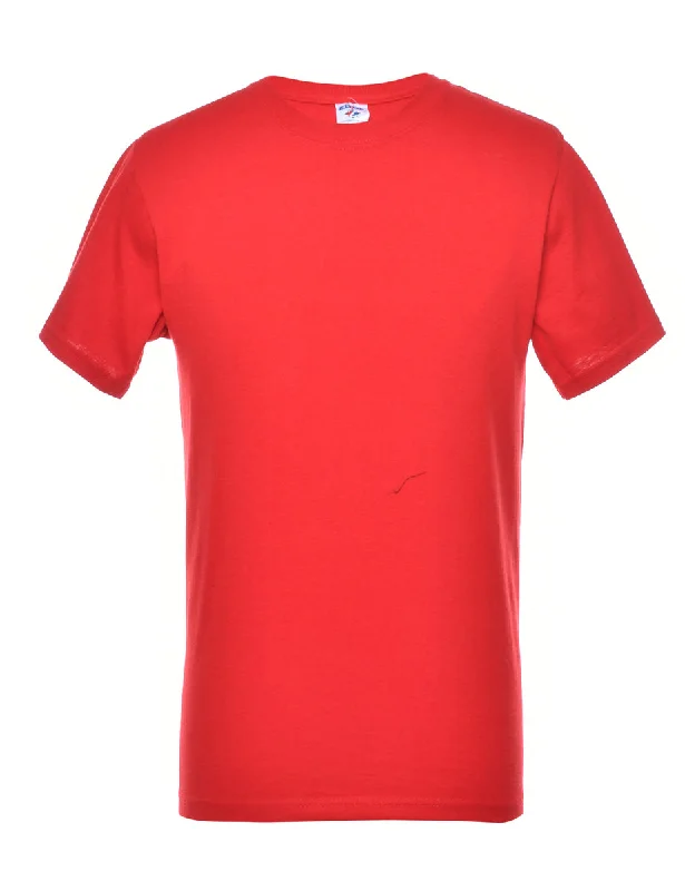 Super Bargain Red Printed T-shirt - S