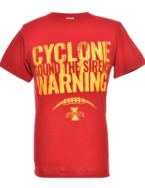 Can't Resist Red  & Yellow Jerzees Printed T-shirt - S